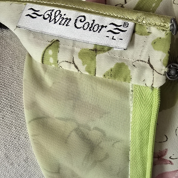 Vintage Y2k Asymetrical Asian Style Butterfly Print Flutter Sleeved Dress - Picture 7 of 8